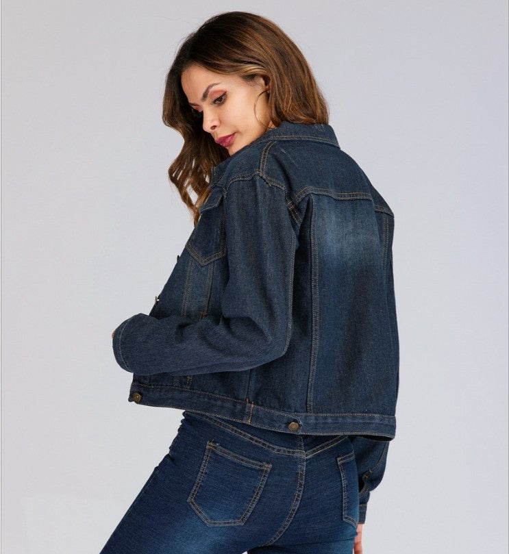 Women's Slim Denim Jacket Women's Short Loose Jacket Denim Jacket - Image 2
