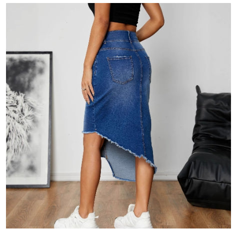 Womens Sexy Denim Bodycon Skirt - Image 3
